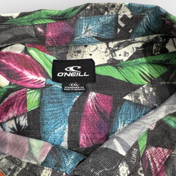 O'Neill Mens XXL Hawaiian Shirt Standard Fit Button Down Abstract Floral Graphic - Picture 3 of 4